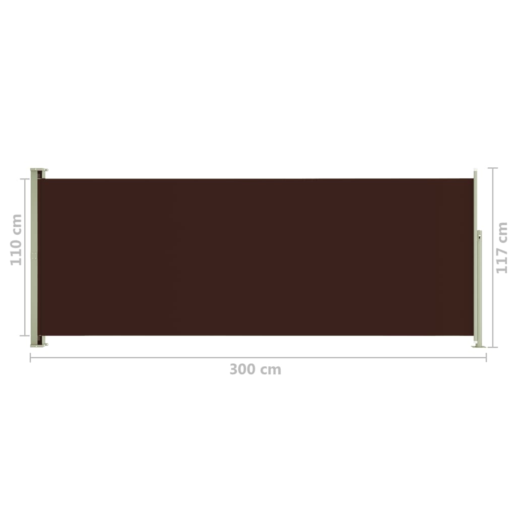 vidaXL Uttrekkbar sidemarkise 117x300 cm brun