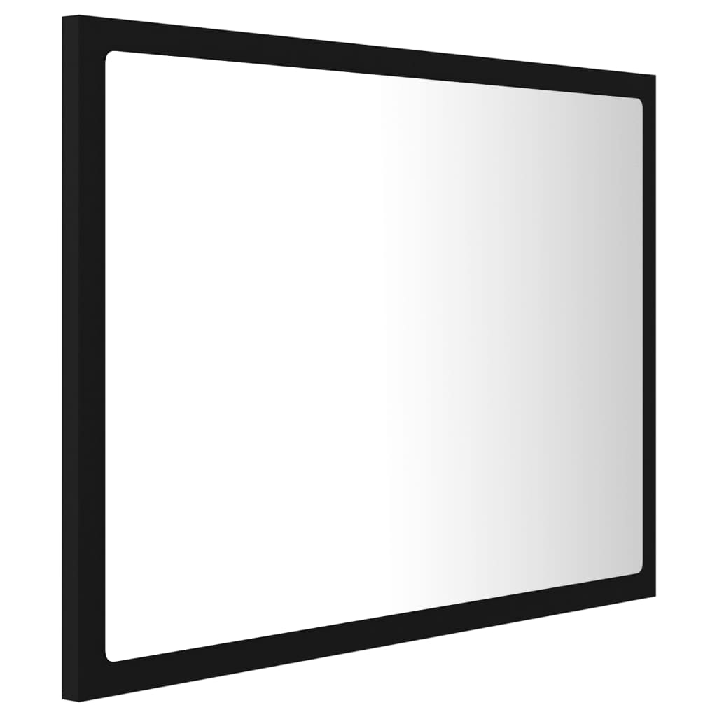 vidaXL LED-badespeil svart 60x8,5x37 cm akryl