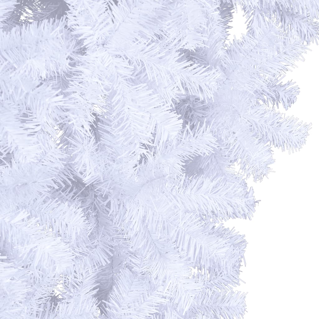 vidaXL Opp-ned kunstig juletre med stativ hvit 210 cm