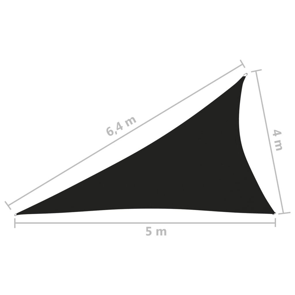 vidaXL Solseil oxfordstoff trekantet 4x5x6,4 m svart
