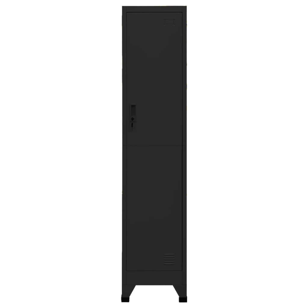 vidaXL Arkivskap svart 38x45x180 cm stål