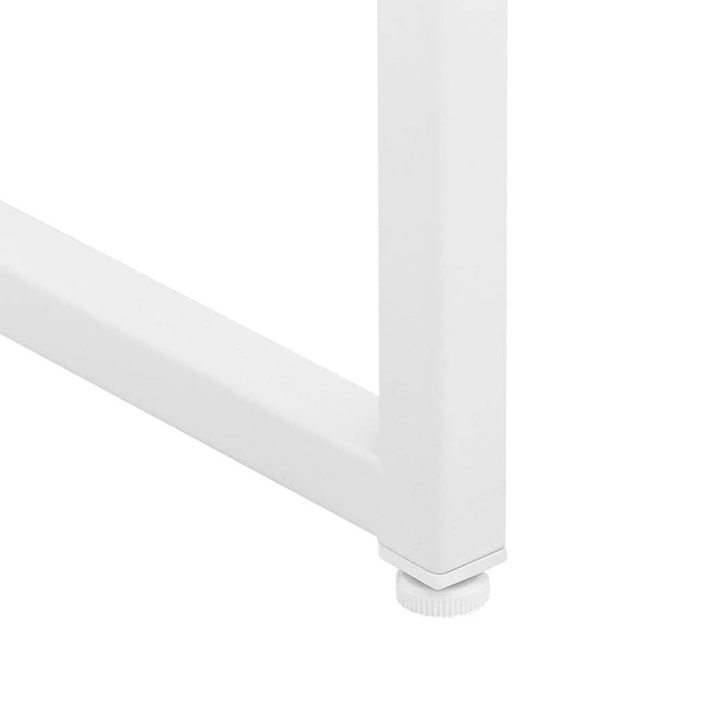 vidaXL Highboard hvit 80x35x135 cm stål og herdet glass
