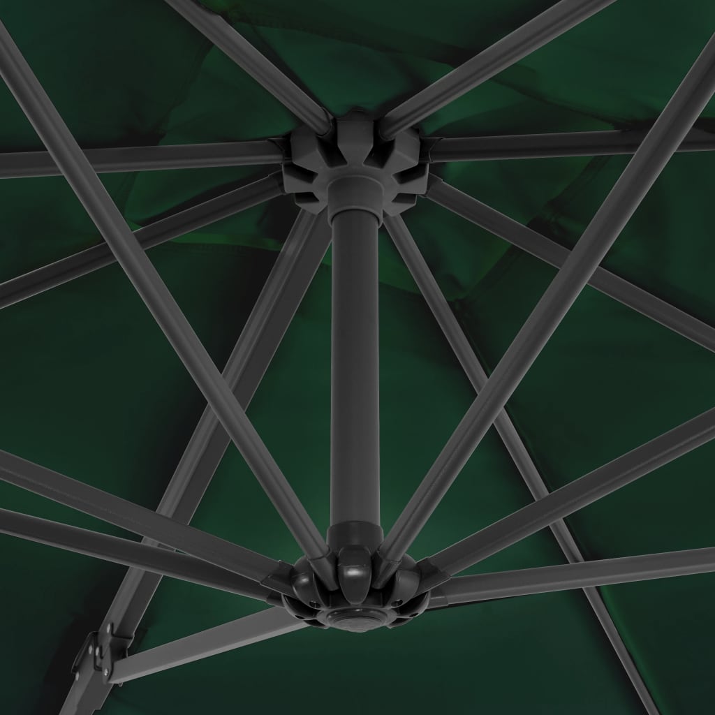 vidaXL Hengeparasoll med aluminiumsstang 250x250 cm grønn