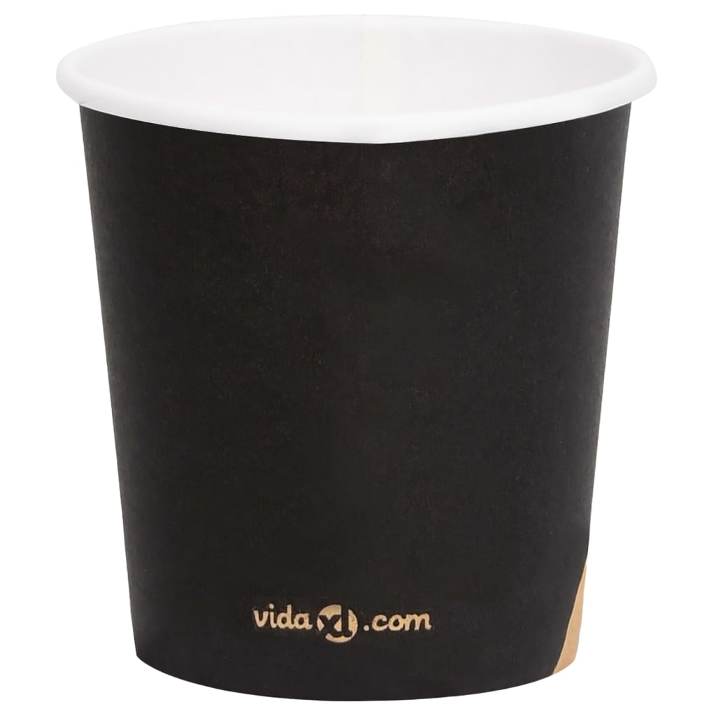 vidaXL Kaffepapirkopper 120 ml 500 stk svart