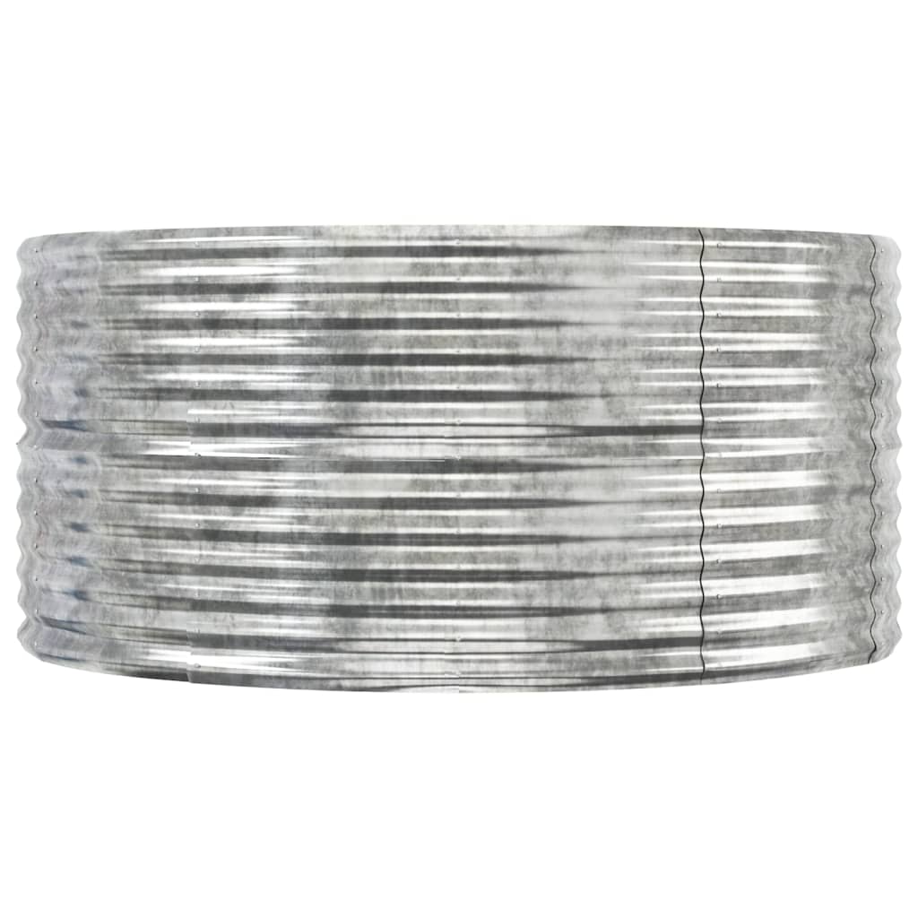 vidaXL Høybed sølv 447x140x68 cm pulverlakkert stål