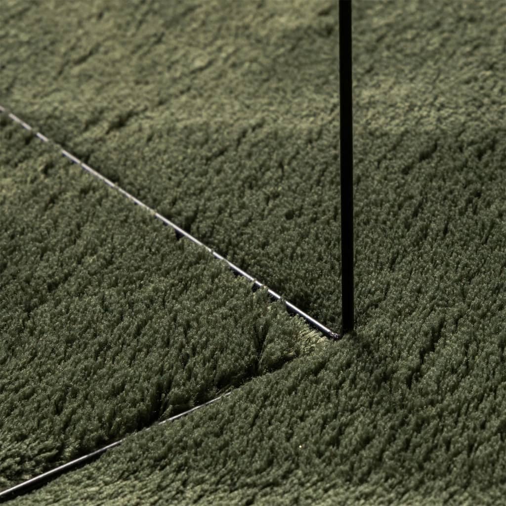 vidaXL Teppe HUARTE kort luv mykt og vaskbart skogsgrønn 60x110 cm