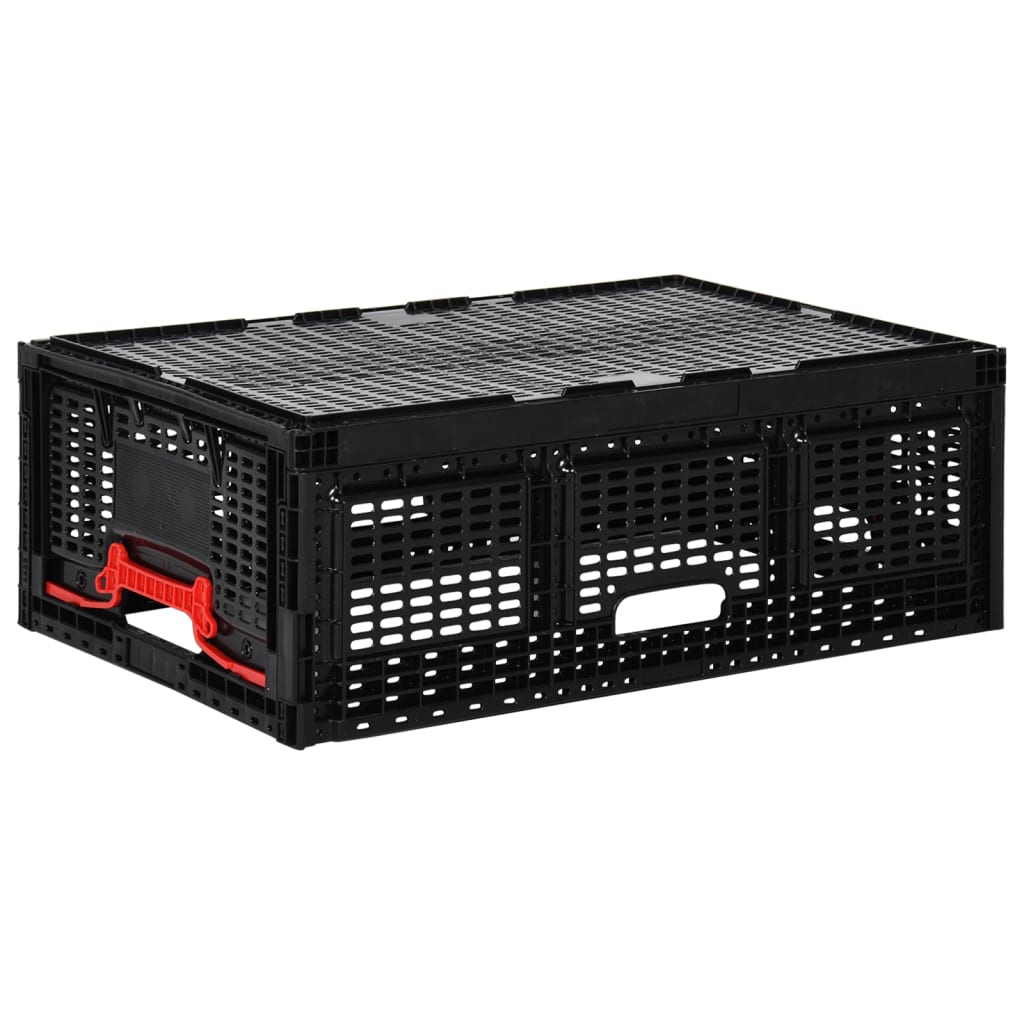 vidaXL Sammenleggbar kasse 60x40x22 cm svart 46 L