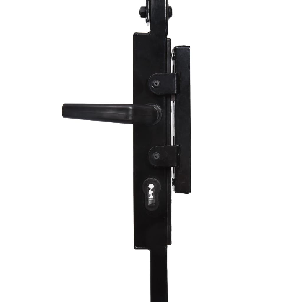 vidaXL Inngangsport med buet topp og 2 stolper 105x204 cm svart