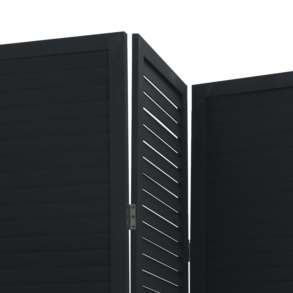 vidaXL Romdeler 4 paneler svart heltre keisertre