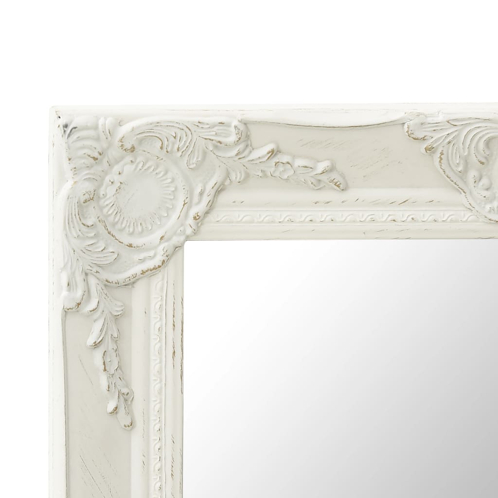 vidaXL Veggspeil barokkstil 50x50 cm hvit