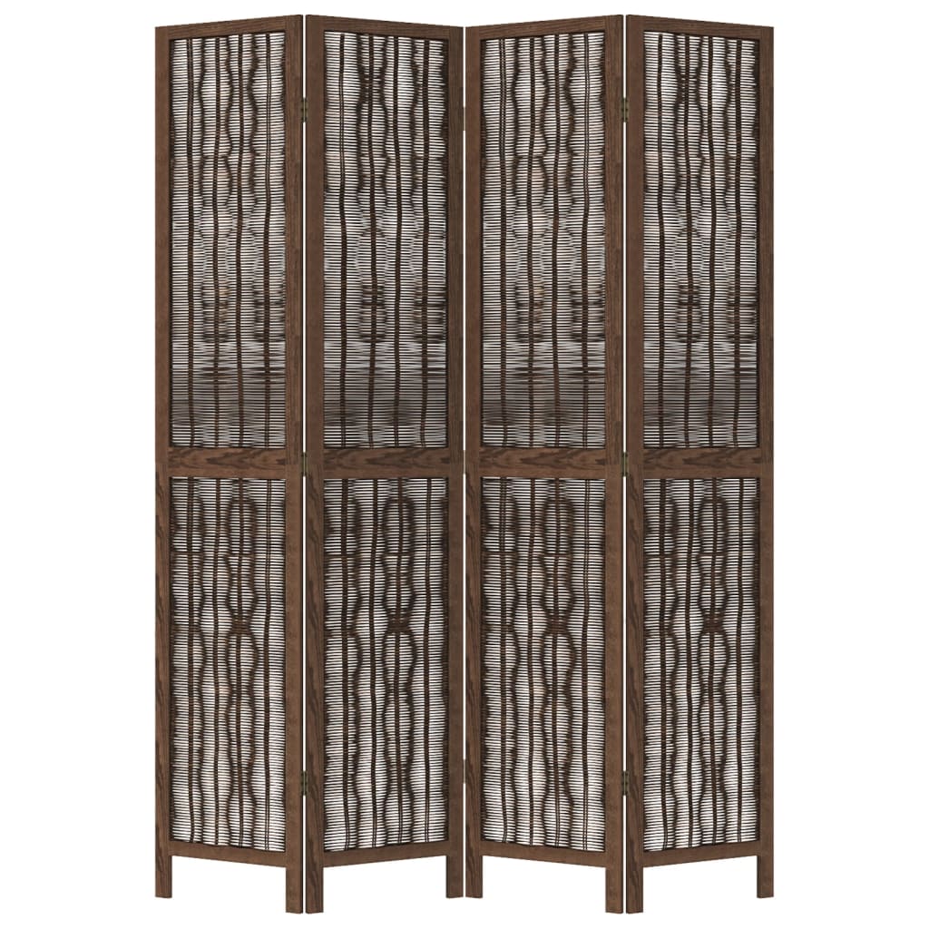 vidaXL Romdeler 4 paneler mørkebrun heltre keisertre