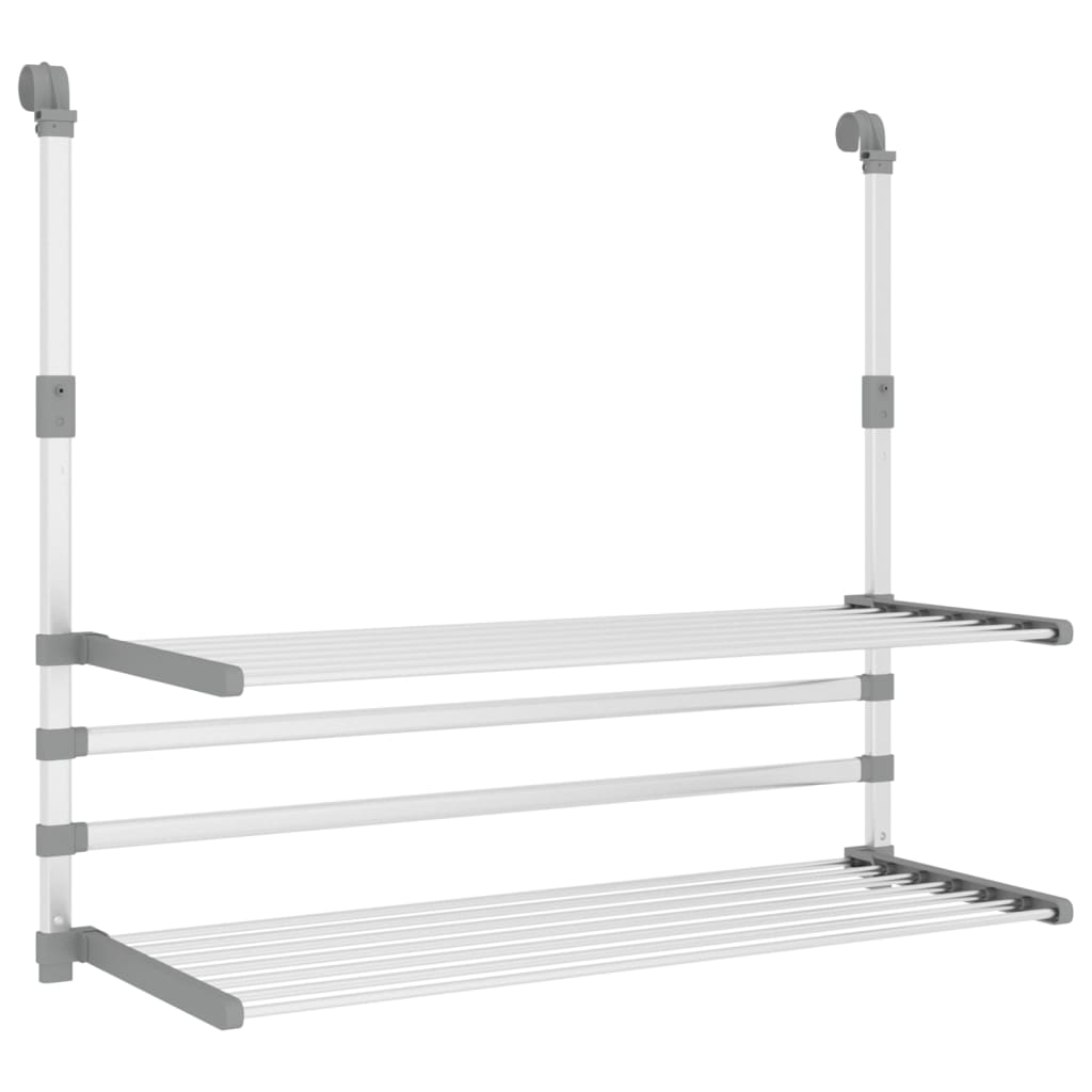 vidaXL Tørkestativ for balkong 89x25x(60-95) cm aluminium
