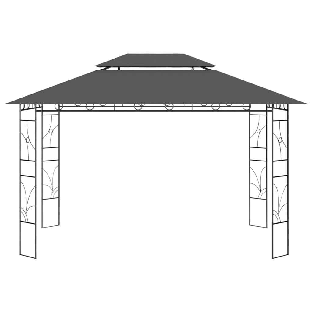 vidaXL Paviljong 4x3x2,7 m antrasitt 160 g/m²