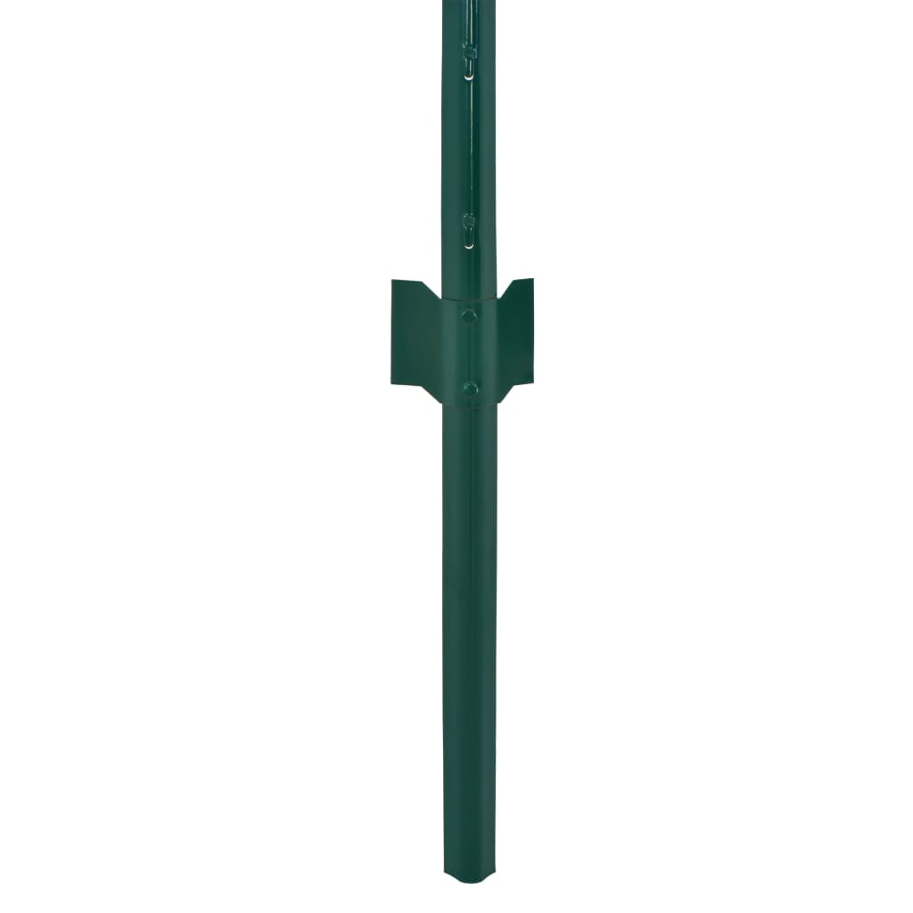 vidaXL Kjedenettinggjerde med stolper stål 25x2 m grønn