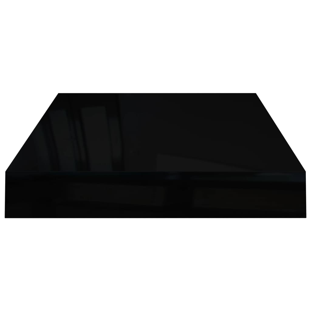 vidaXL Flytende vegghyller 2 stk høyglans svart 40x23x3,8 cm MDF