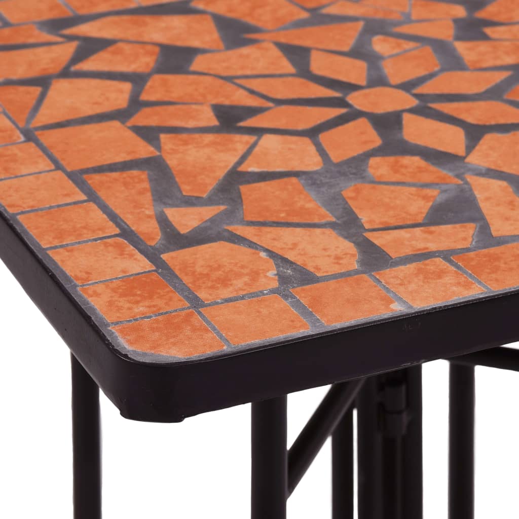 vidaXL Sidebord med mosaikkmønster terrakotta keramikk
