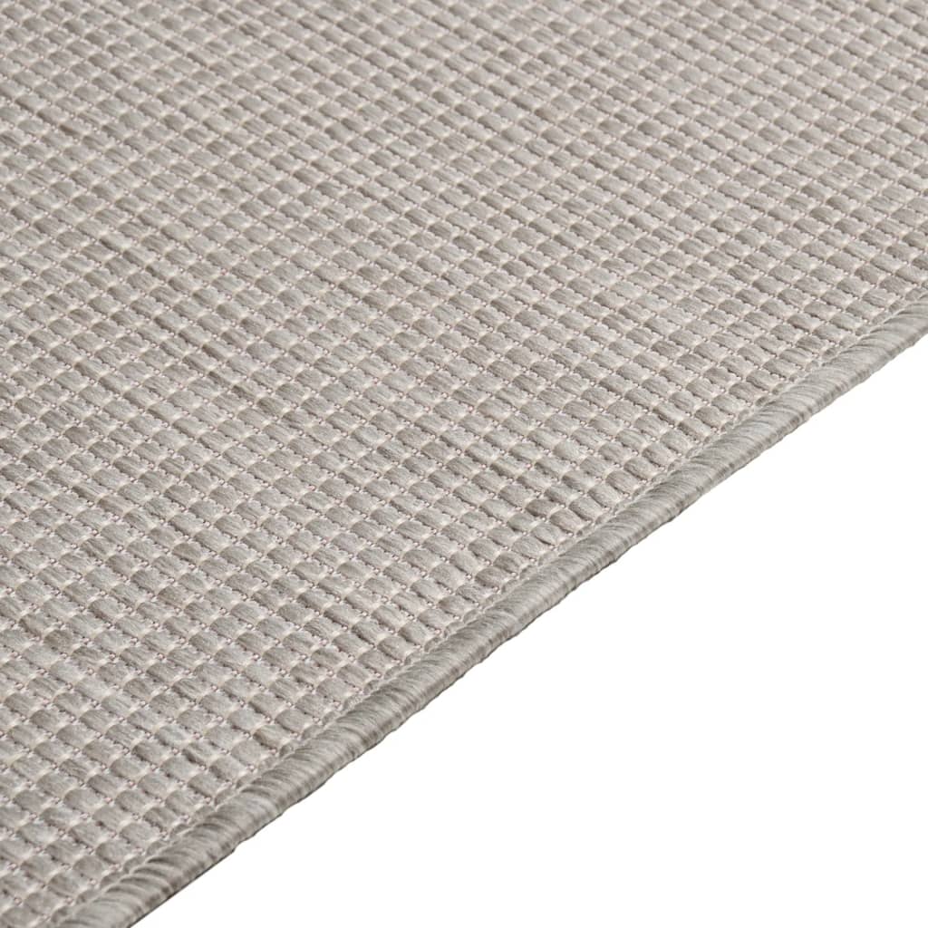 vidaXL Utendørs flatvevd teppe 80x150 cm gråbrun