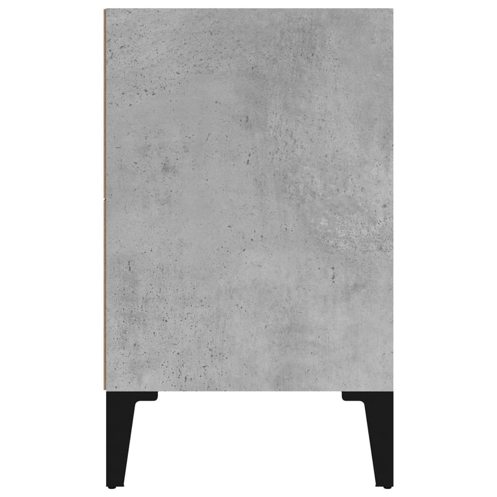 vidaXL Nattbord med metallben betonggrå 40x30x50 cm