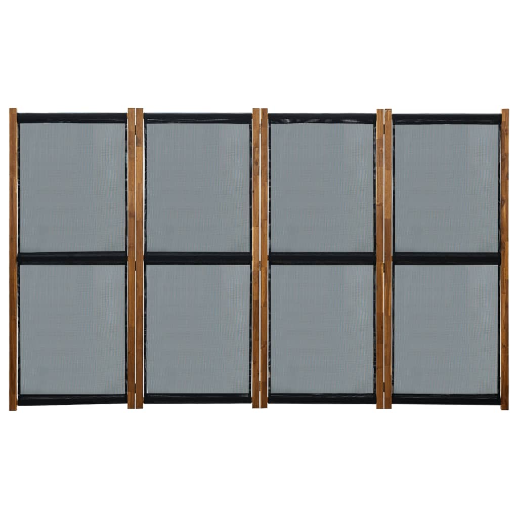 vidaXL Romdeler 4 paneler svart 280x170 cm