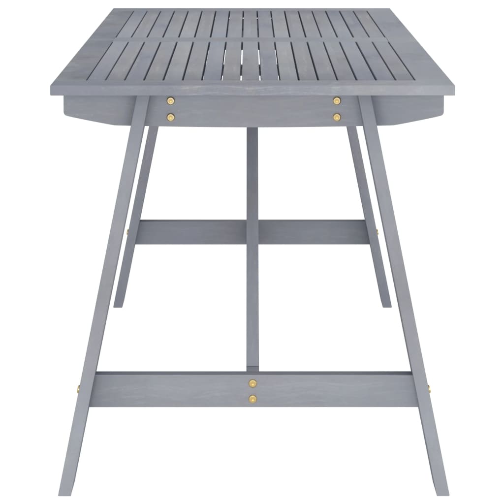 vidaXL Utendørs spisebord grå 140x70x73,5 cm heltre akasie