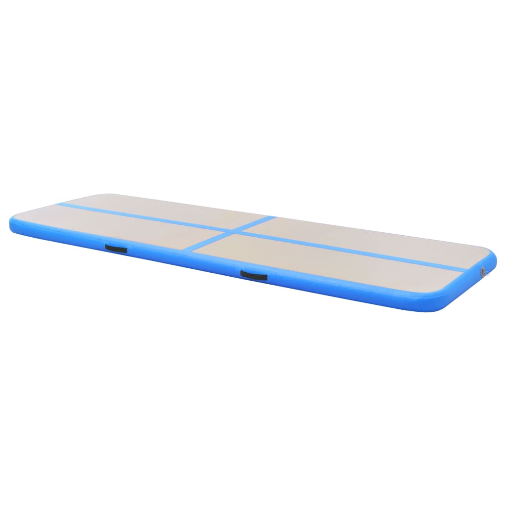 vidaXL Oppblåsbar gymnastikkmatte med pumpe 800x100x10 cm PVC blå