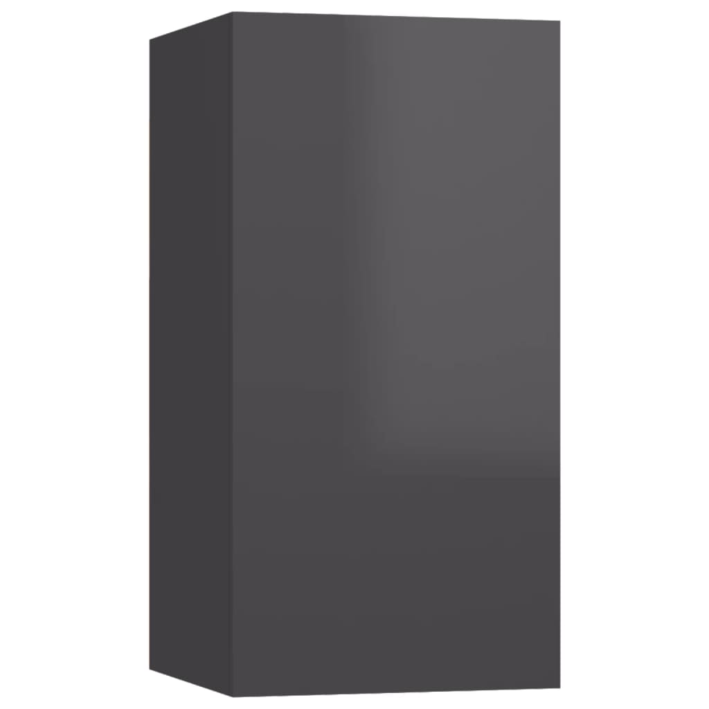 vidaXL TV-benk høyglans grå 30,5x30x60 cm sponplate
