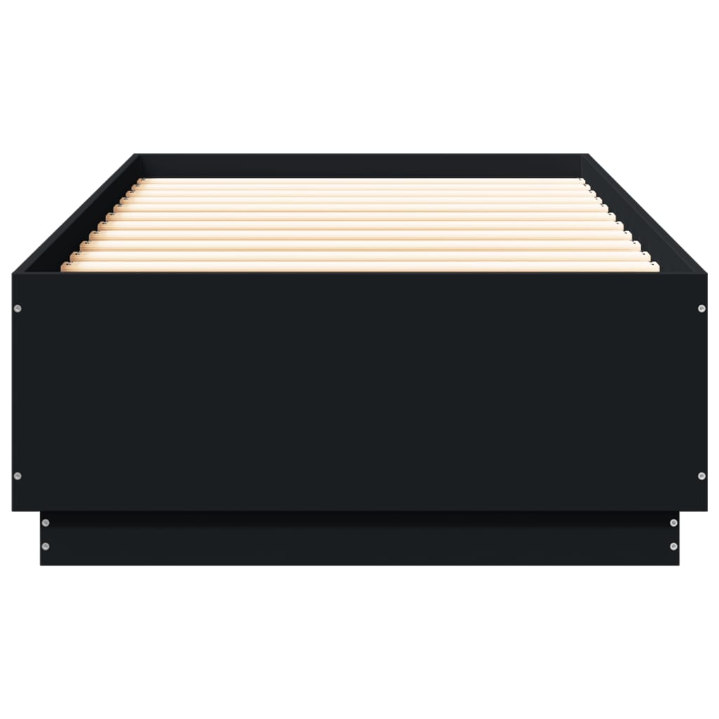 vidaXL Sengeramme med LED-lys svart 100x200 cm konstruert tre