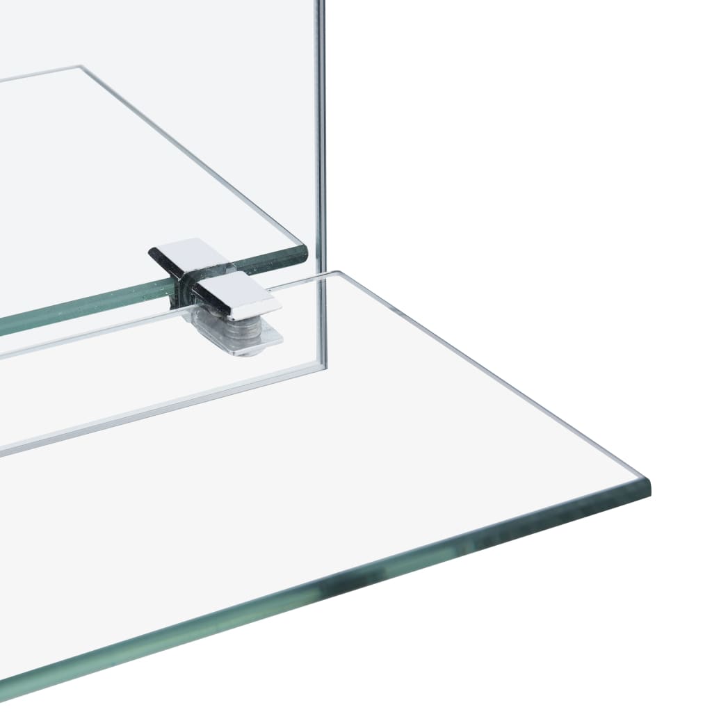 vidaXL Veggspeil med hylle 50x70 cm herdet glass
