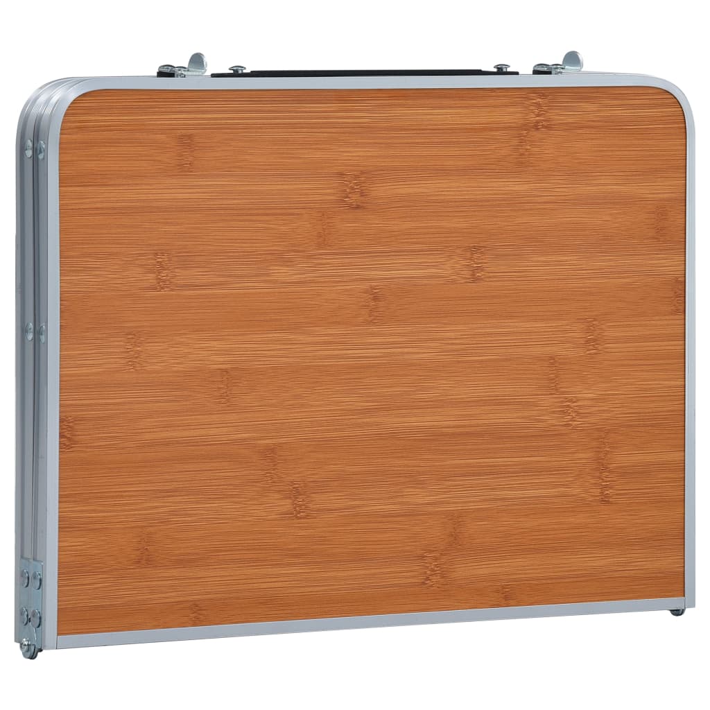 vidaXL Sammenleggbart campingbord brun aluminium 60x40 cm