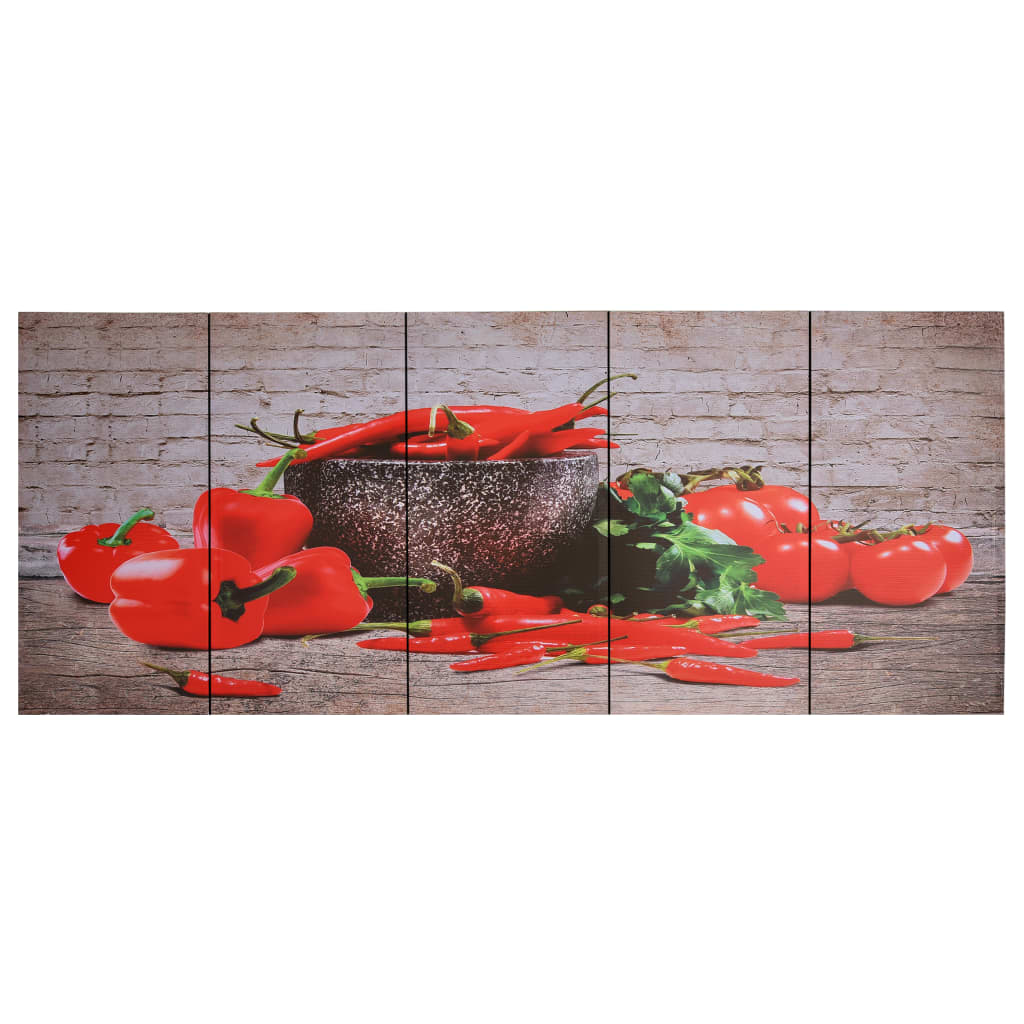 vidaXL Lerretsbilde paprika flerfarget 150x60 cm