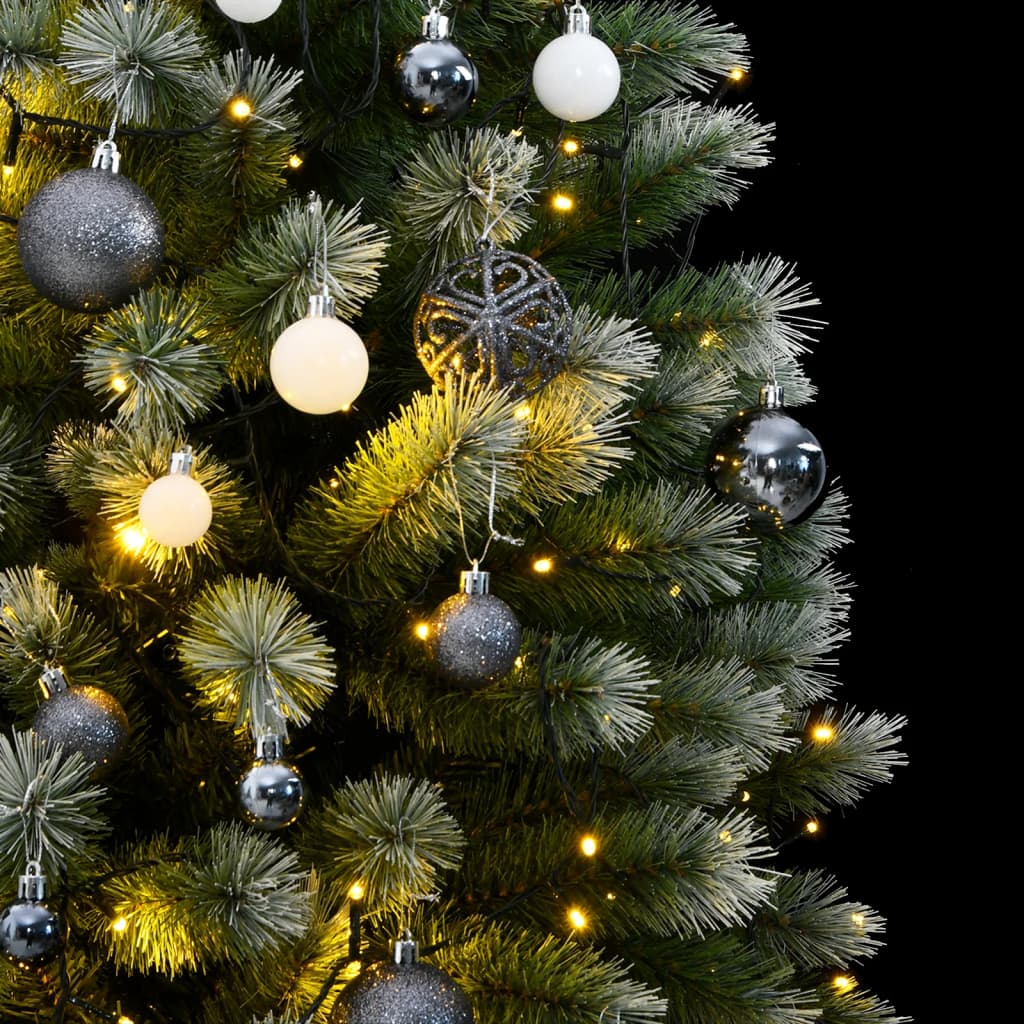 vidaXL Kunstig hengslet juletre med 150 LED og kulesett 150 cm