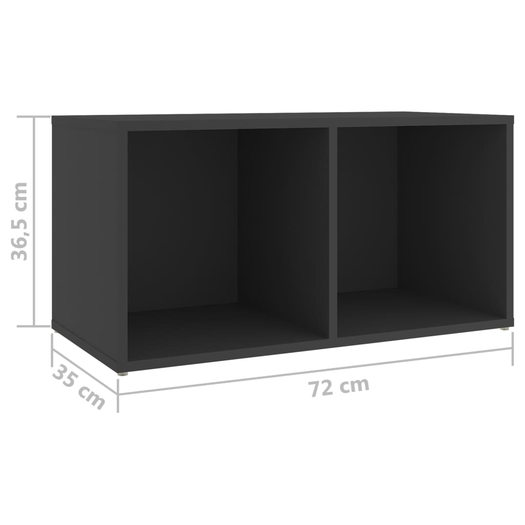 vidaXL TV-benker 4 stk grå 72x35x36,5 cm sponplate
