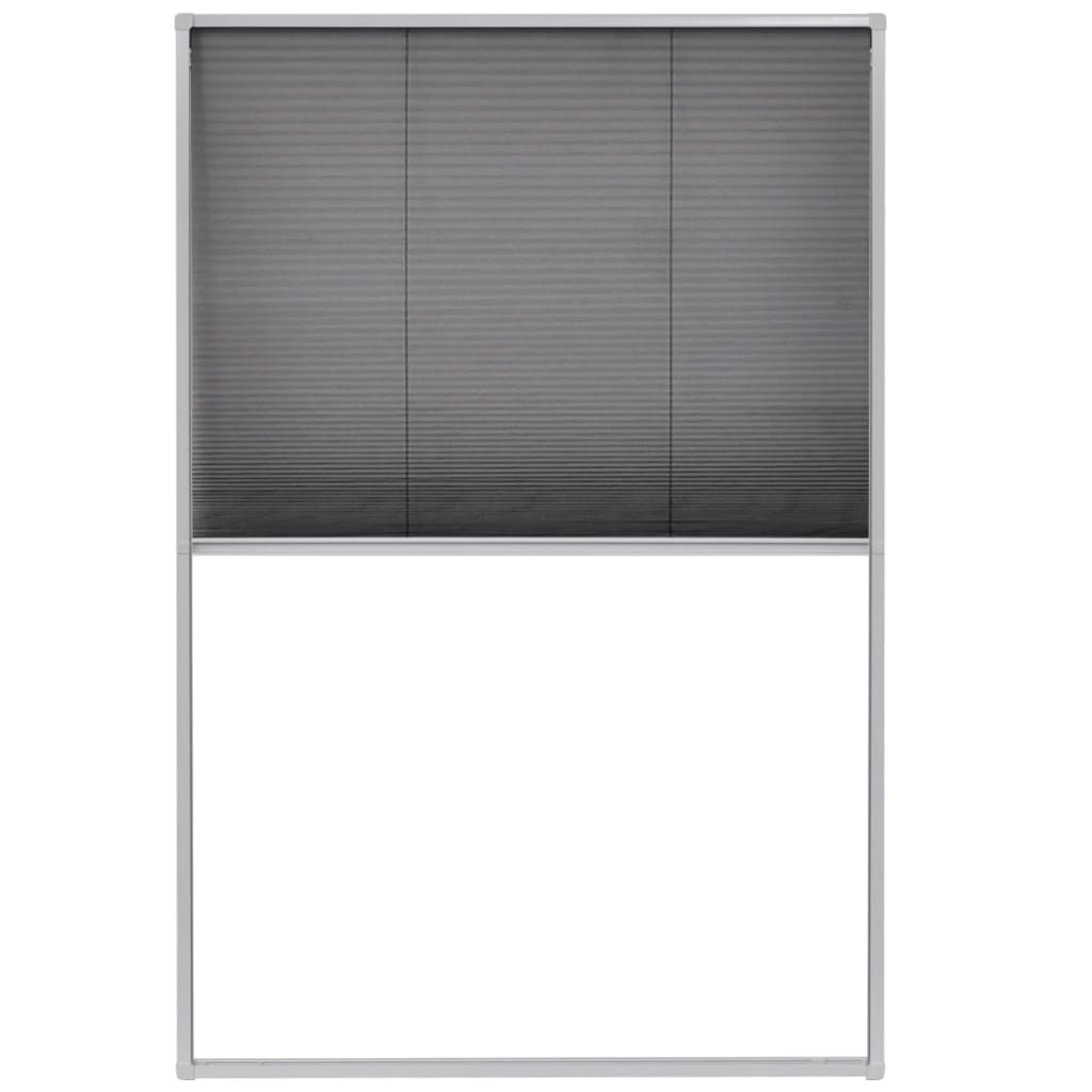 vidaXL Plissert insektskjerm for vindu aluminium 80x120 cm