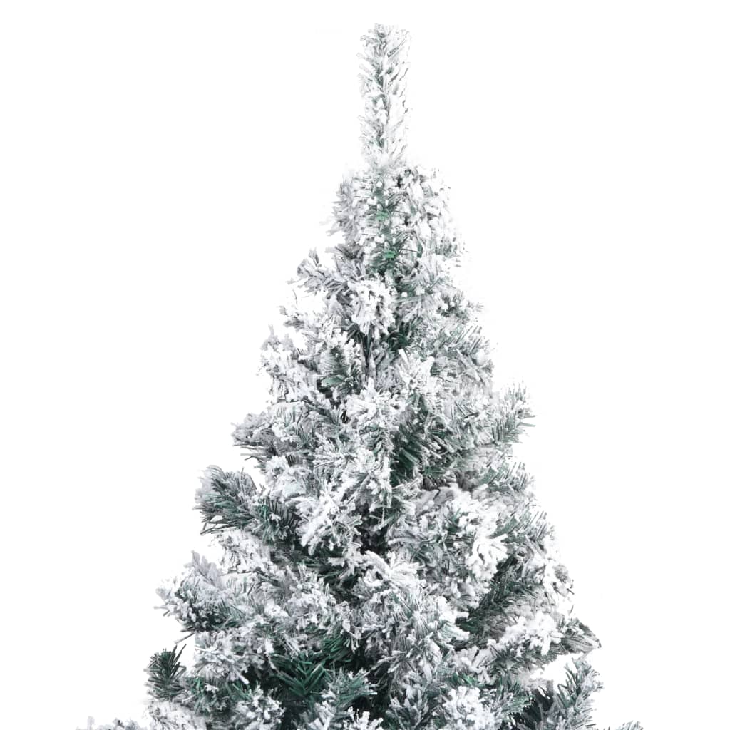 vidaXL Kunstig juletre med flokket snø grønn 210 cm