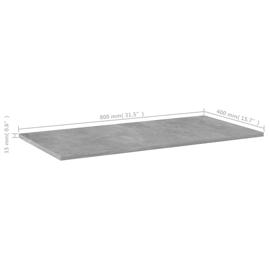 vidaXL Hylleplater 8 stk betonggrå 80x40x1,5 cm sponplate