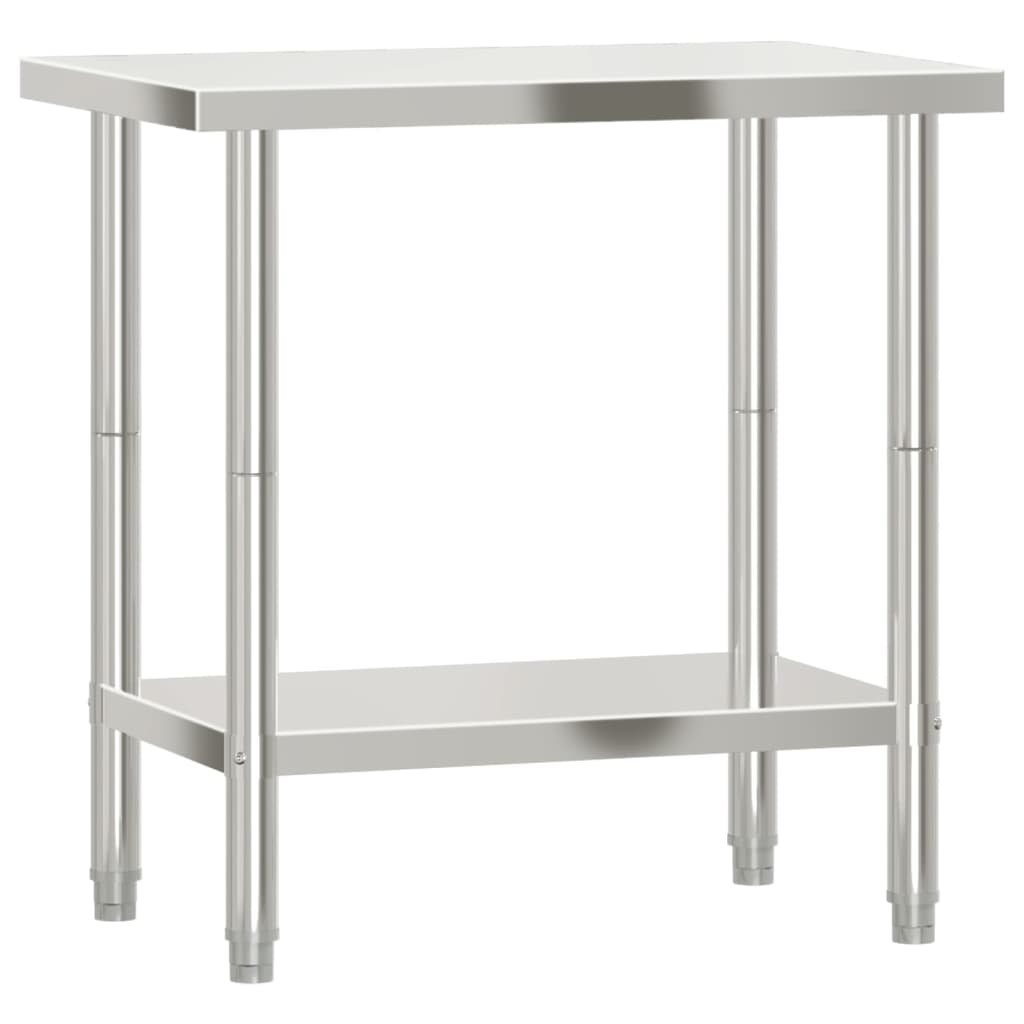 vidaXL Matlagingsbord for kjøkken 82,5x55x85 cm rustfritt stål
