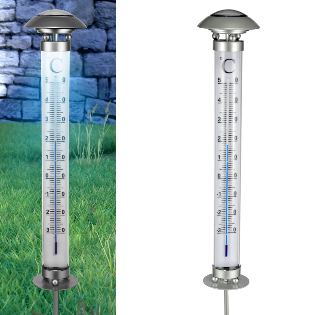 HI Soldrevet utendørs termometer-lampe