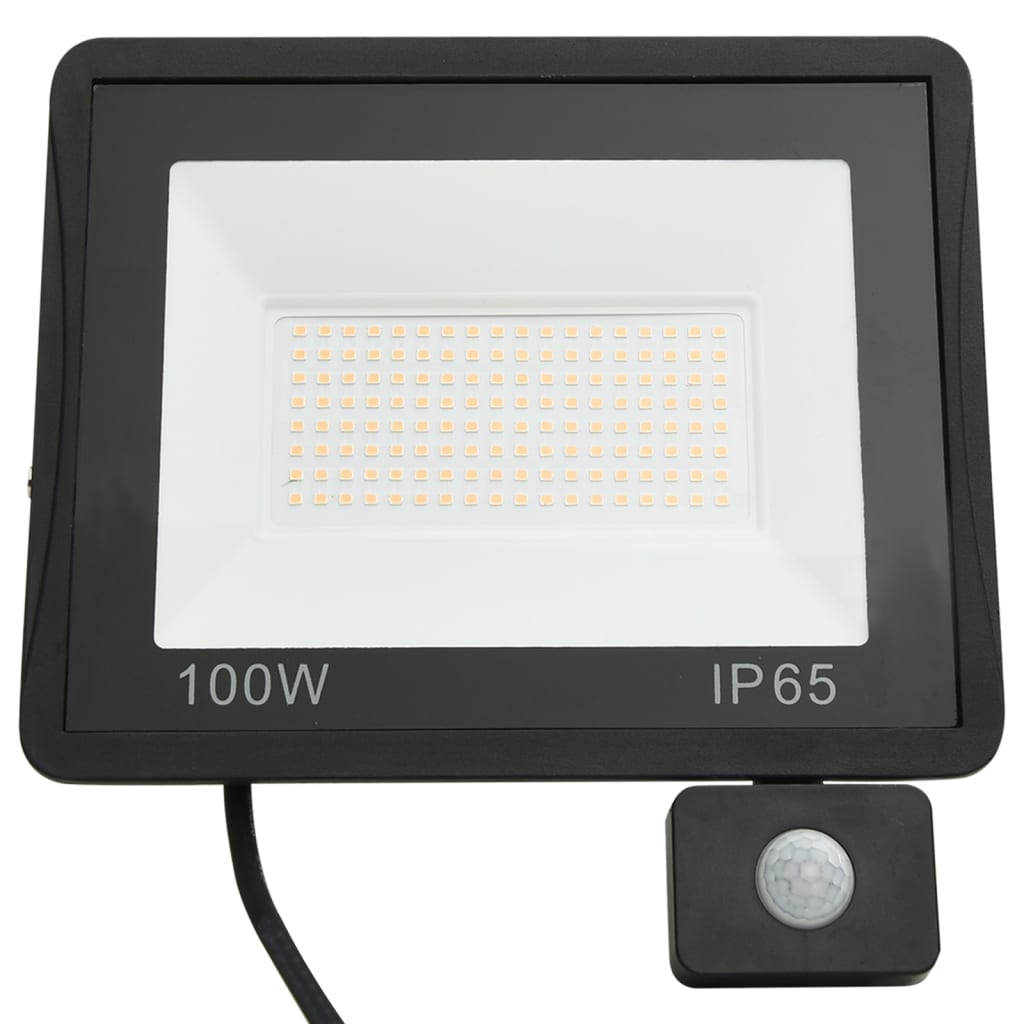 vidaXL LED-flomlys med sensor 100 W kaldhvit