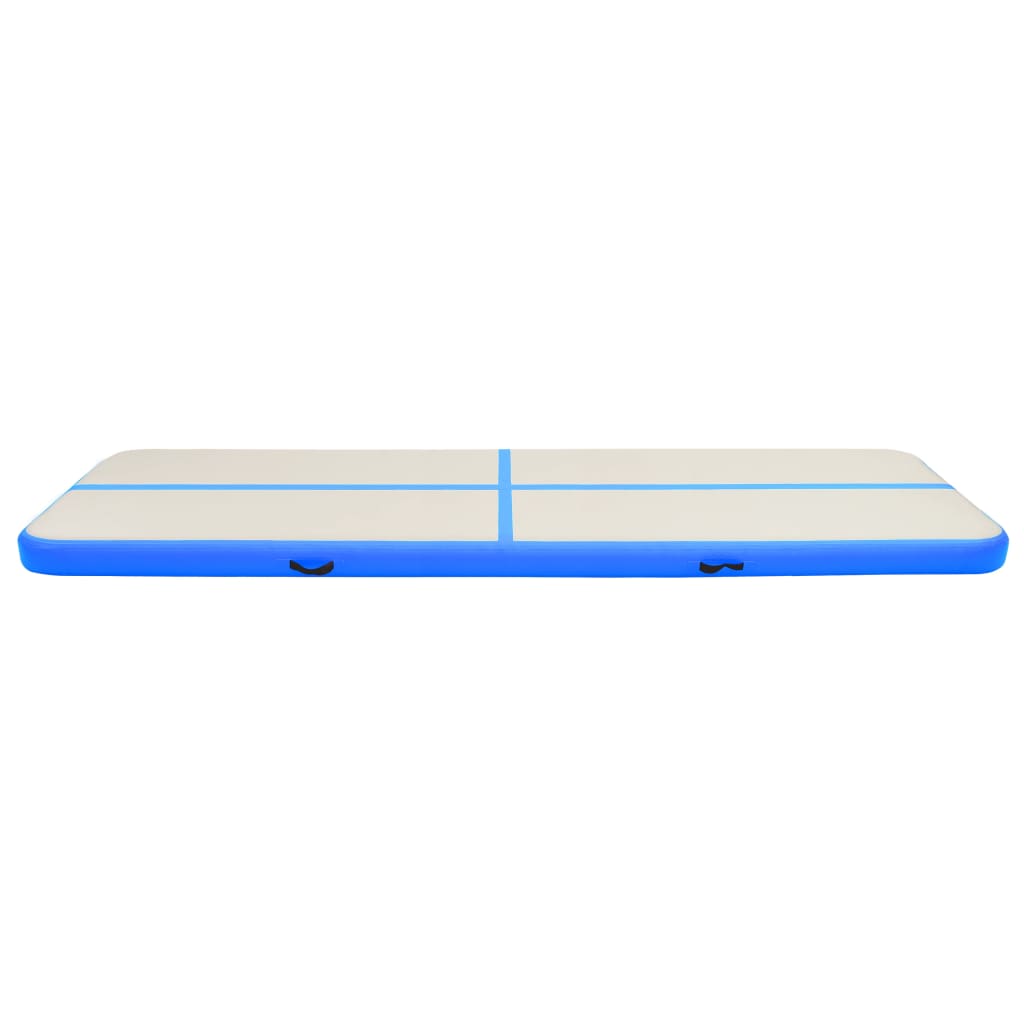 vidaXL Oppblåsbar gymnastikkmatte med pumpe 600x100x15 cm PVC blå