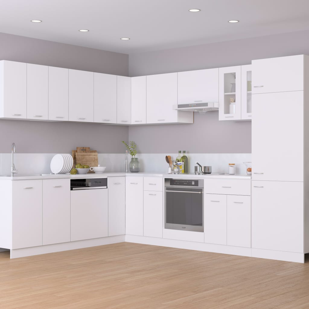 vidaXL Skap for kjøkkenskap hvit 60x57x207 cm sponplate