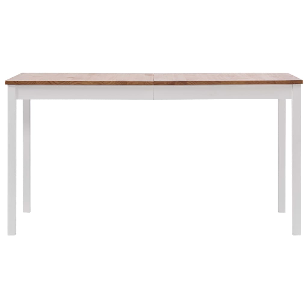 vidaXL Spisebord hvit og brun 140x70x73 cm furu