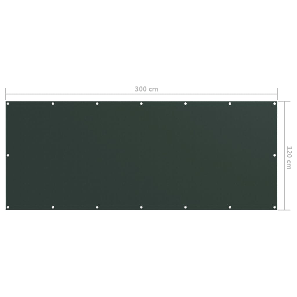 vidaXL Balkongskjerm mørkegrønn 120x300 cm oxfordstoff