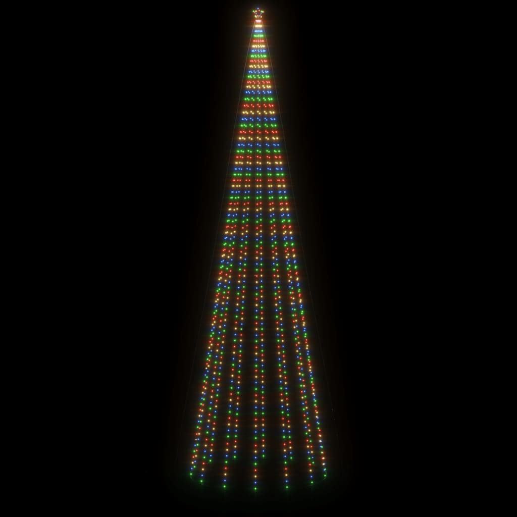 vidaXL Juletre kjegleformet flerfarget 1134 lysdioder 230x800 cm