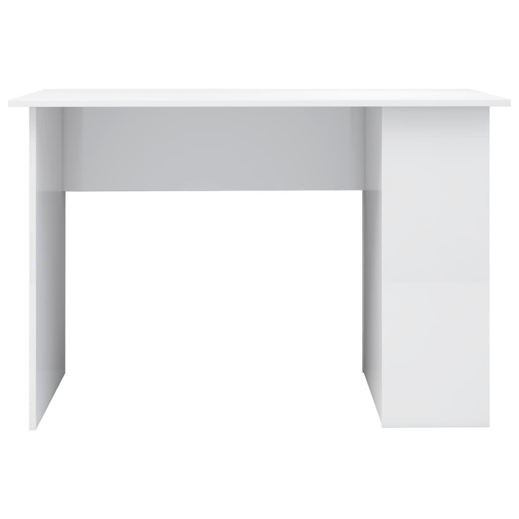 vidaXL Skrivebord høyglans hvit 110x60x73 cm sponplate