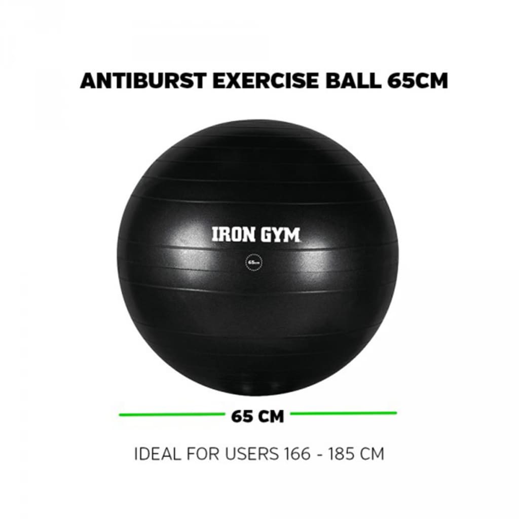 Iron Gym Treningsball 65 cm gummi svart IRG029