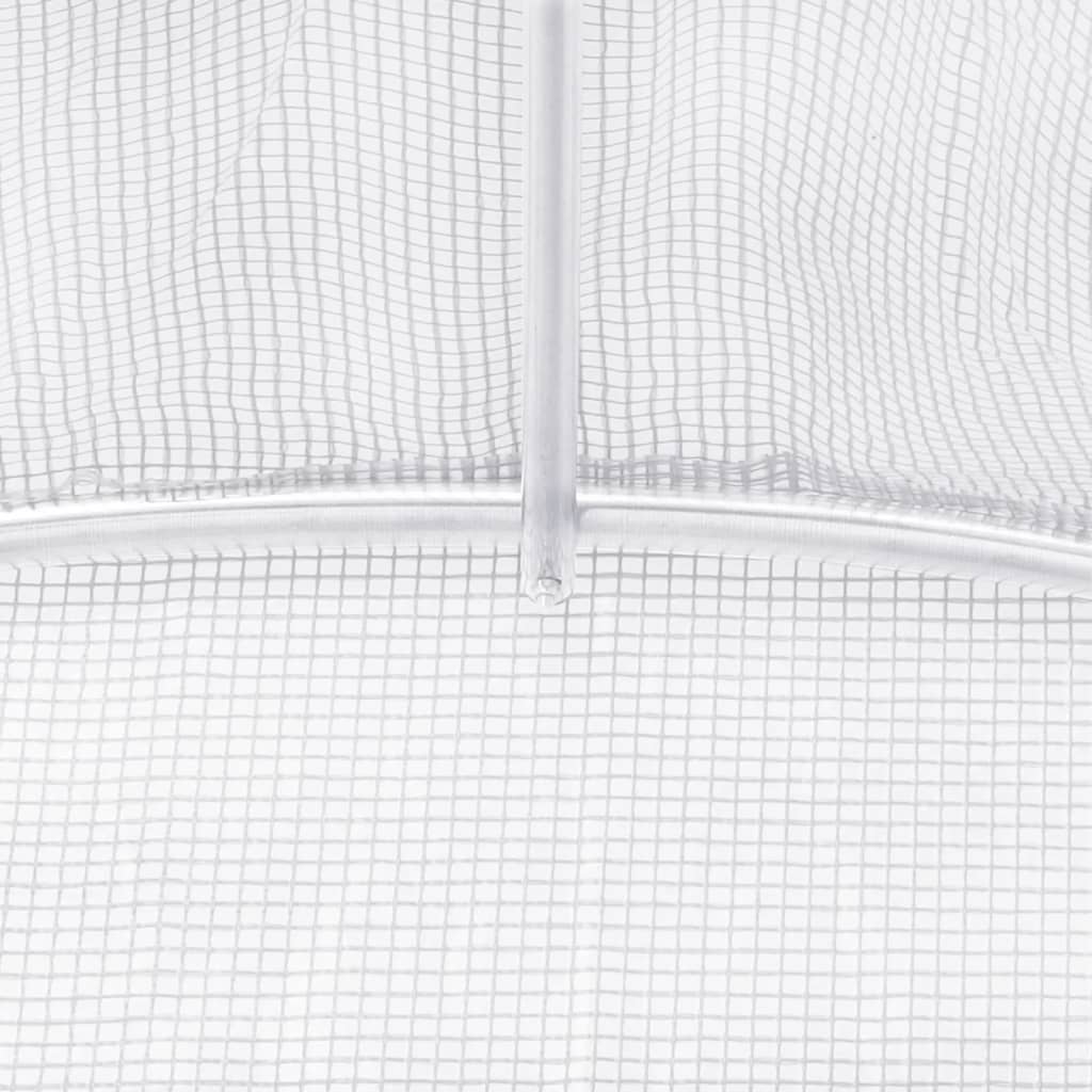 vidaXL Drivhus med stålramme hvit 24 m² 6x4x2 m