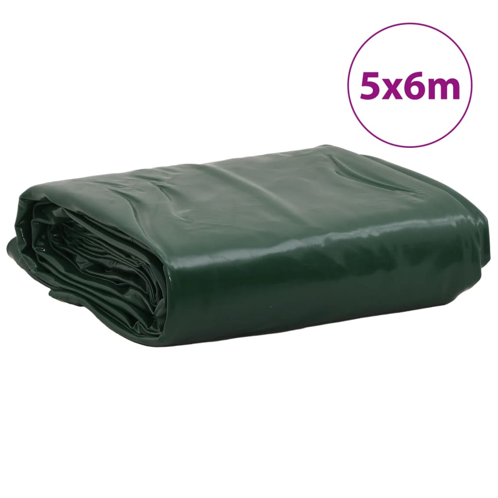 vidaXL Presenning 650 g/m² 5x6 m grønn