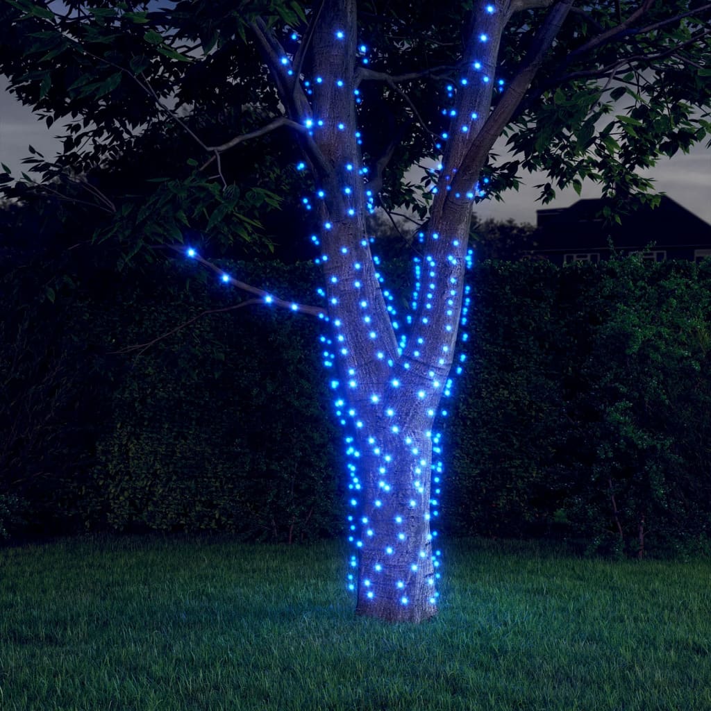 vidaXL Soldrevne lysslynger 5stk 5x200 LED blå innendørs utendørs