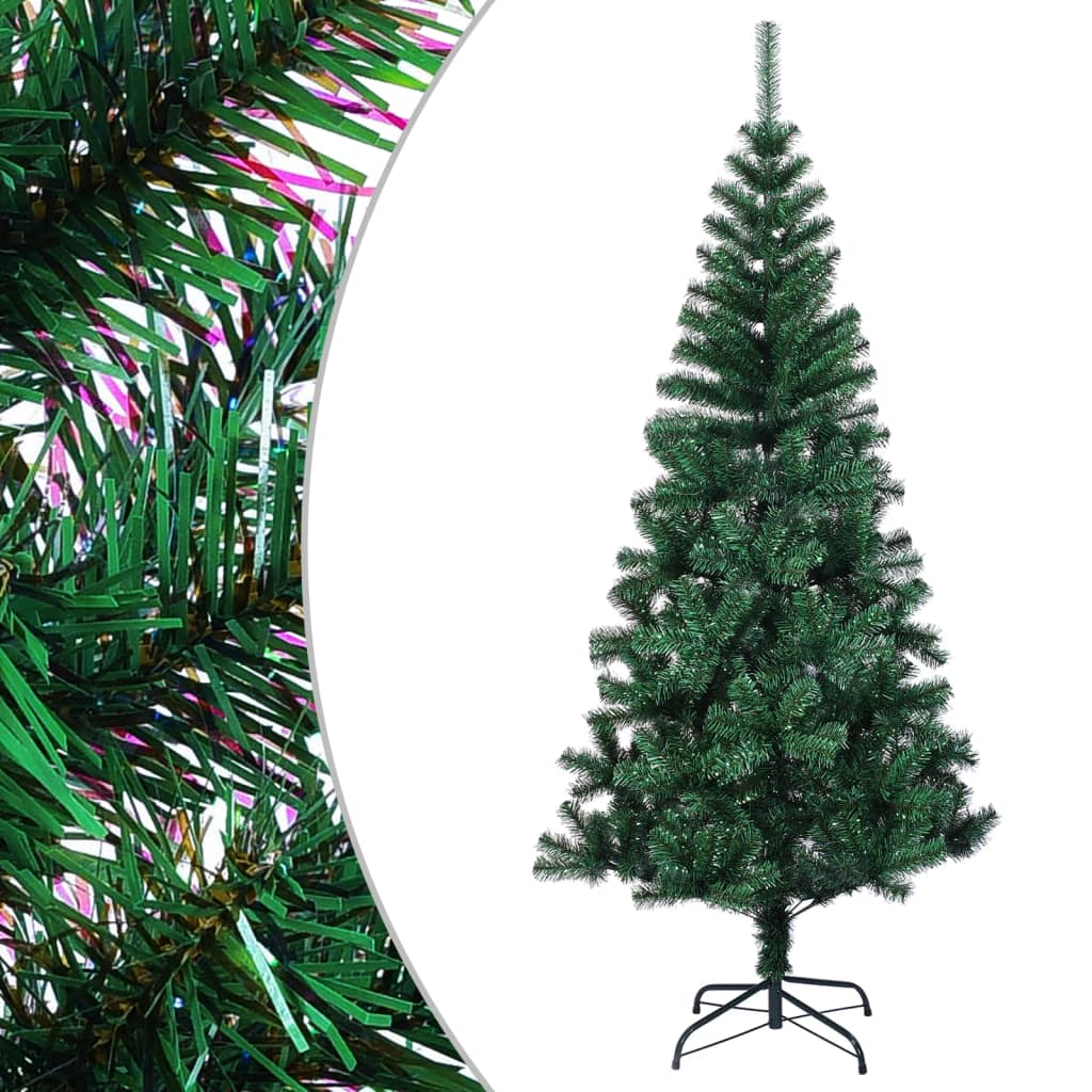 vidaXL Kunstig juletre med iriserende tupper grønn 180 cm PVC