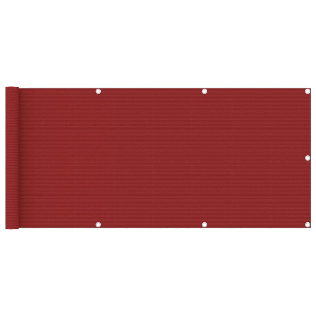 vidaXL Balkongskjerm rød 75x400 cm HDPE